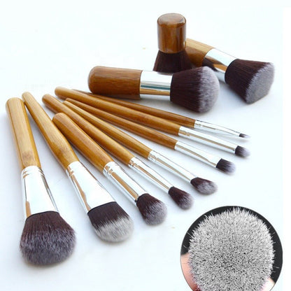 Bamboo Makeup Brush Set – Professional Brushes with Eco-Friendly Case