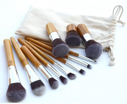 Bamboo Makeup Brush Set – Professional Brushes with Eco-Friendly Case