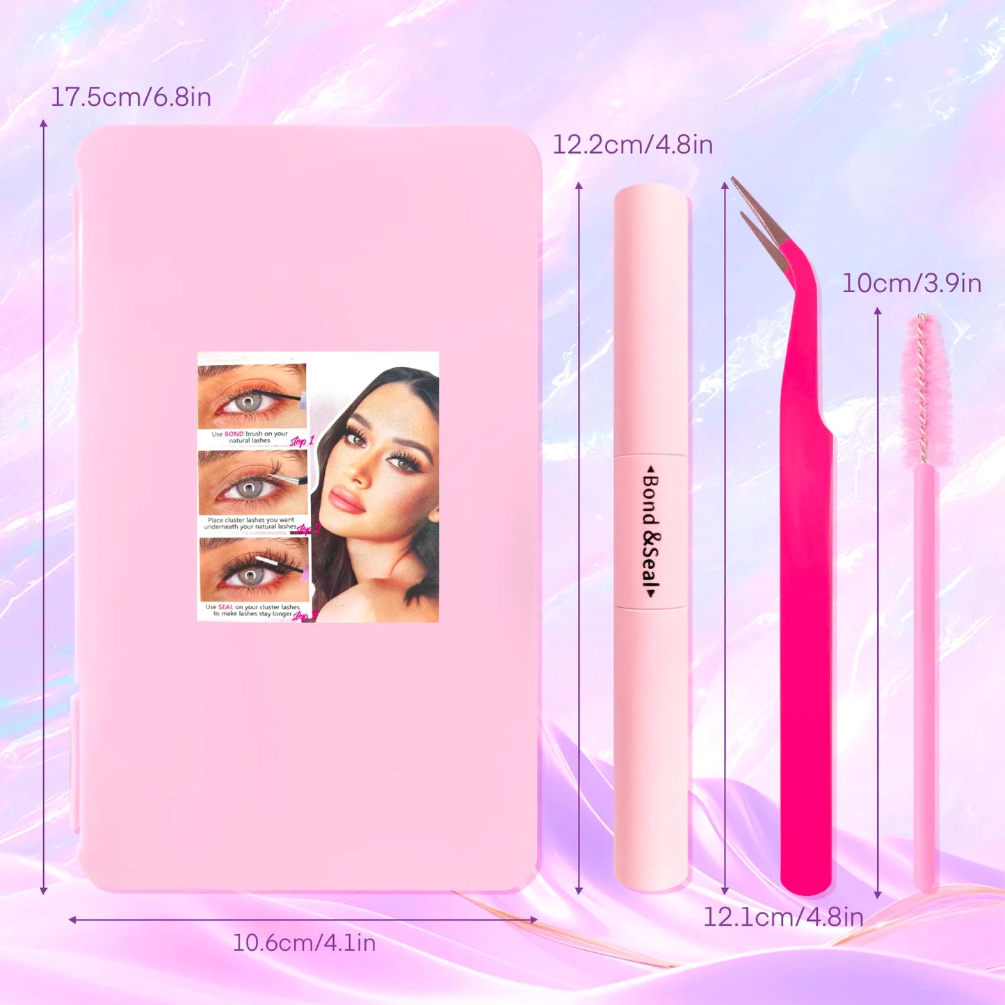 Fluffy Cluster Lash Extension Kit – DIY Lashes with Bond & Seal
