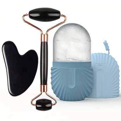 Ice Face Roller Set – Gua Sha & Facial Massage for Lifting & Contouring