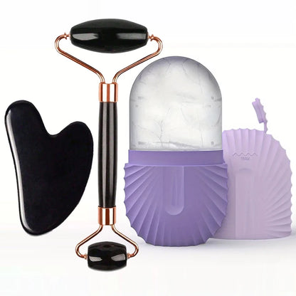 Ice Face Roller Set – Gua Sha & Facial Massage for Lifting & Contouring