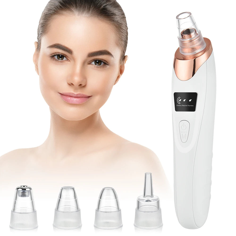 Electric Blackhead Remover Vacuum – 5 Suction Heads & 3 Power Levels