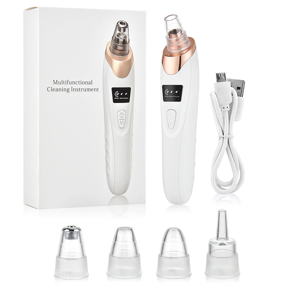 Electric Blackhead Remover Vacuum – 5 Suction Heads & 3 Power Levels