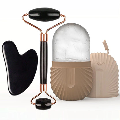 Ice Face Roller Set – Gua Sha & Facial Massage for Lifting & Contouring