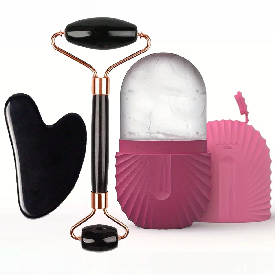 Ice Face Roller Set – Gua Sha & Facial Massage for Lifting & Contouring