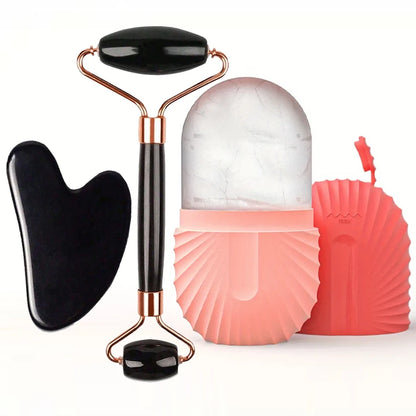 Ice Face Roller Set – Gua Sha & Facial Massage for Lifting & Contouring