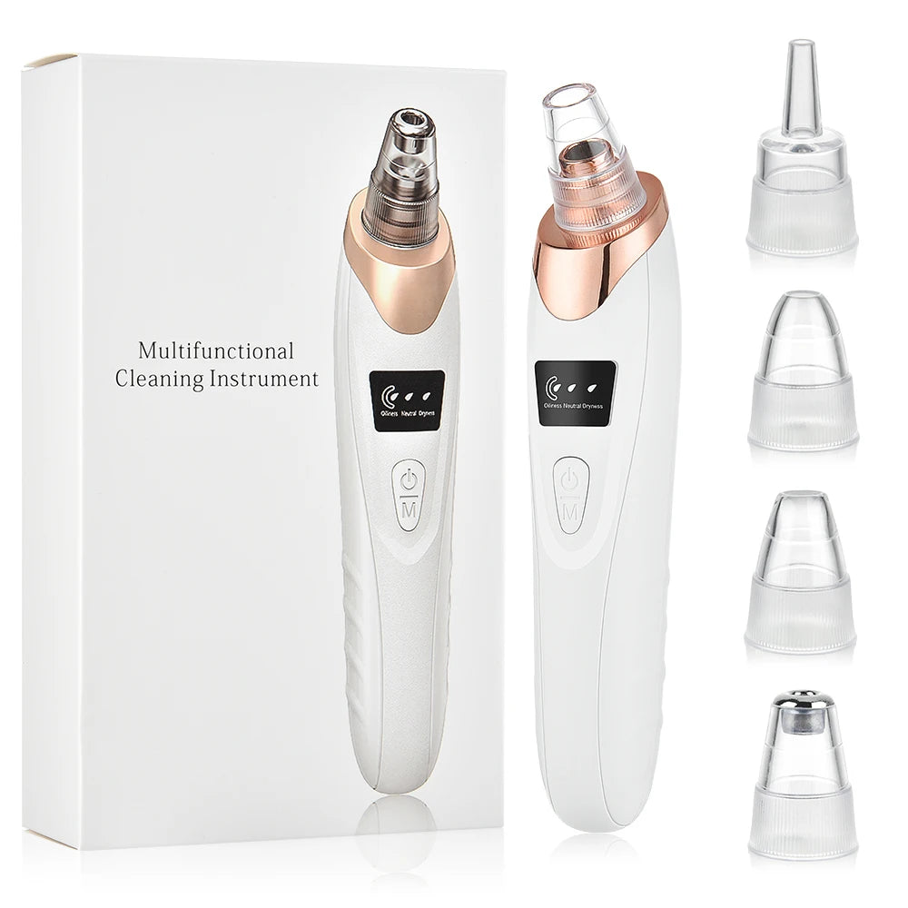 Electric Blackhead Remover Vacuum – 5 Suction Heads & 3 Power Levels