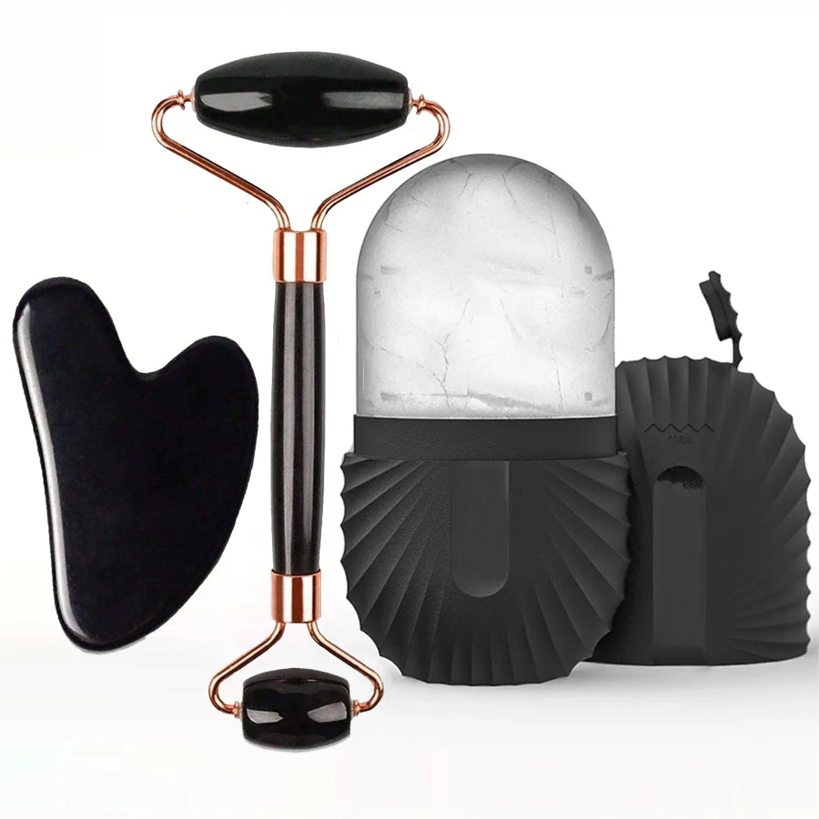 Ice Face Roller Set – Gua Sha & Facial Massage for Lifting & Contouring