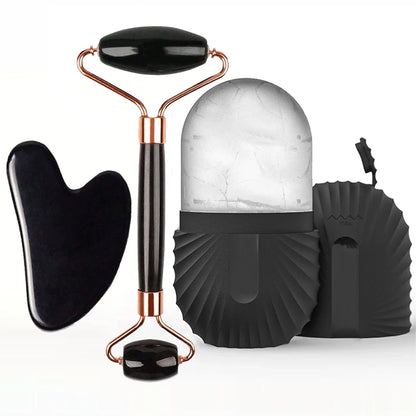 Ice Face Roller Set – Gua Sha & Facial Massage for Lifting & Contouring