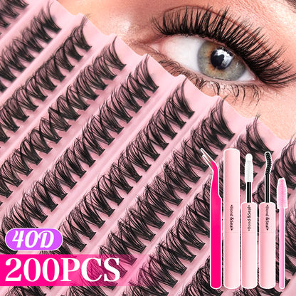 Fluffy Cluster Lash Extension Kit – DIY Lashes with Bond & Seal