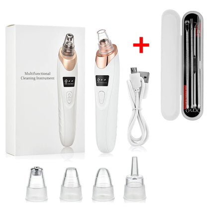 Electric Blackhead Remover Vacuum – 5 Suction Heads & 3 Power Levels