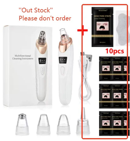 Electric Blackhead Remover Vacuum – 5 Suction Heads & 3 Power Levels