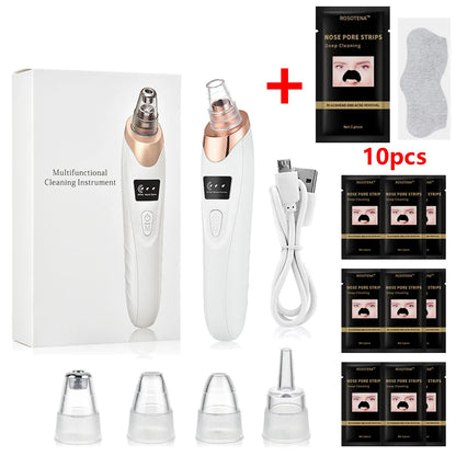 Electric Blackhead Remover Vacuum – 5 Suction Heads & 3 Power Levels